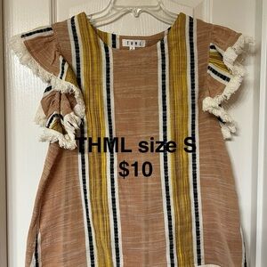 THML Multicolor Ruffle Sleeve Blouse